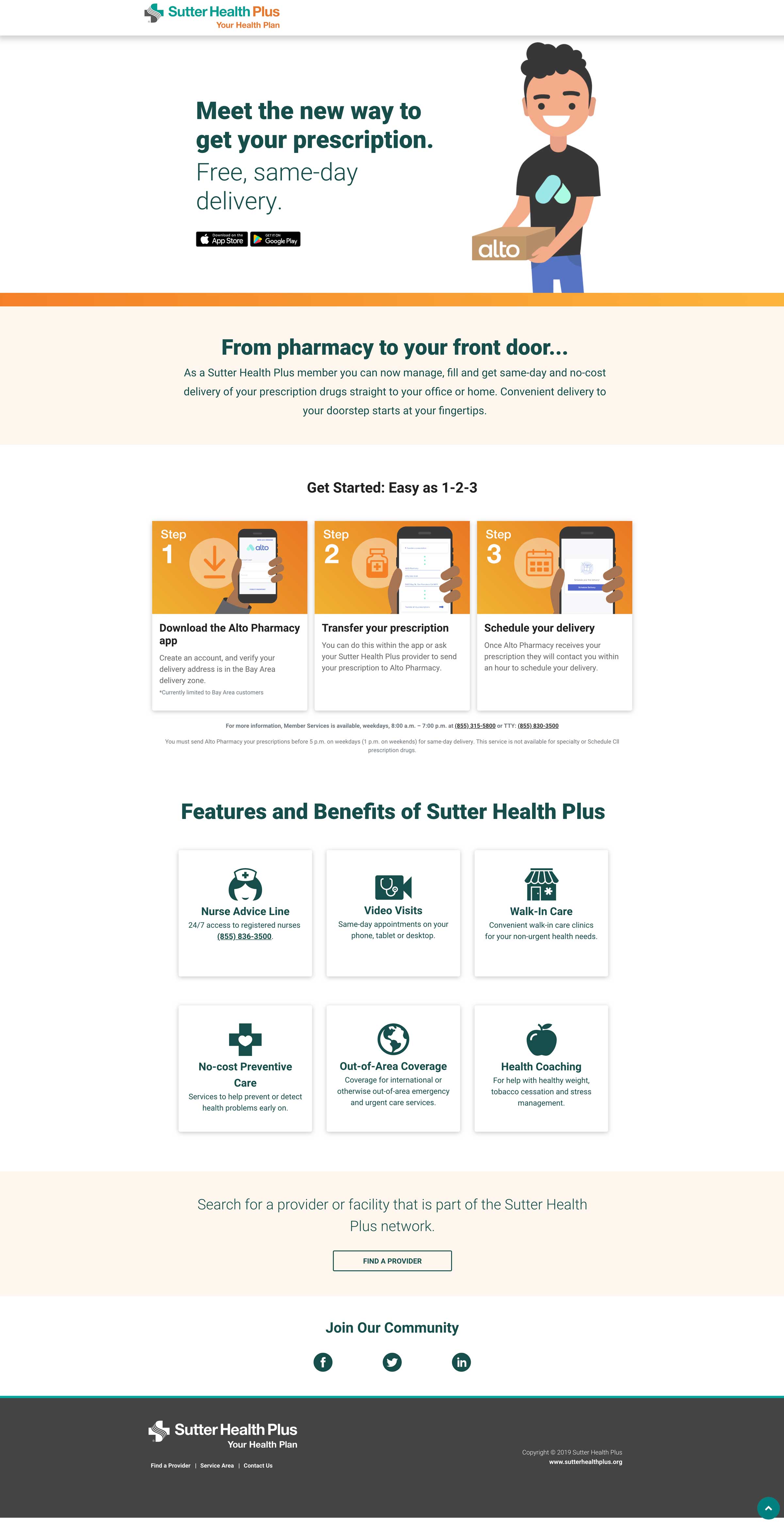 Alto x Sutter Health Landing Page